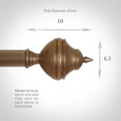 25mm Brass Empire Finial In Antiqued Brass 7 25mm Brass Empire Finial In Antiqued Brass -Curtain Hardware Shop 6023ab 3