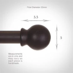 25mm Cannonball Finial In Beeswax -Curtain Hardware Shop 602bw 3