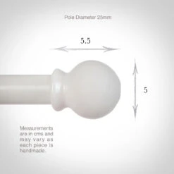 25mm Cannonball Finial In Clay 6 25mm Cannonball Finial In Clay -Curtain Hardware Shop 602cl 13