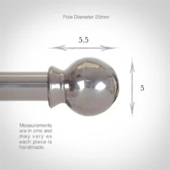 25mm Cannonball Finial In Mercury -Curtain Hardware Shop 602me 3
