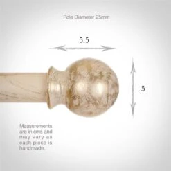 25mm Cannonball Finial In Old Ivory -Curtain Hardware Shop 602oi 3