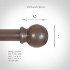 25mm Cannonball Finial In Polished -Curtain Hardware Shop 602po 3