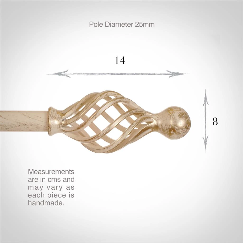 25mm Cage & Ball Finial In Old Ivory 4 25mm Cage & Ball Finial In Old Ivory - Image 4