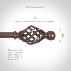 25mm Cage & Ball Finial In Polished 6 25mm Cage & Ball Finial In Polished -Curtain Hardware Shop 603po 3