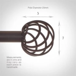 20mm Spiral Finial In Beeswax 6 20mm Spiral Finial In Beeswax -Curtain Hardware Shop 6058bw 3