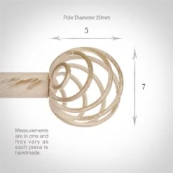20mm Spiral Finial In Old Ivory 7 20mm Spiral Finial In Old Ivory -Curtain Hardware Shop 6058oi 3