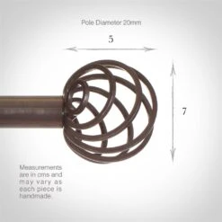 20mm Spiral Finial In Polished -Curtain Hardware Shop 6058po 3