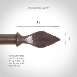 25mm Spear Finial In Polished -Curtain Hardware Shop 605po 3