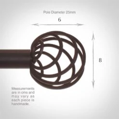 25mm Spiral Finial In Beeswax -Curtain Hardware Shop 6062bw 3