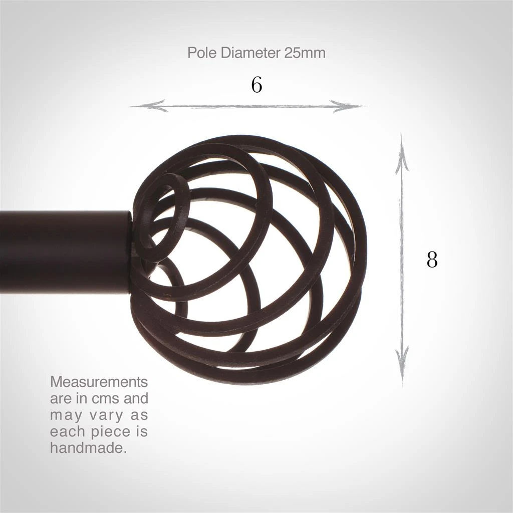 25mm Spiral Finial In Matt Black 4 25mm Spiral Finial In Matt Black - Image 4