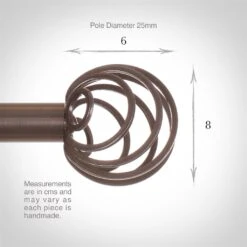 25mm Spiral Finial In Polished -Curtain Hardware Shop 6062po 3