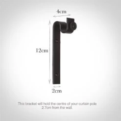 12mm Chapel Standard Bracket In Matt Black -Curtain Hardware Shop 6066mb 13