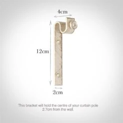 12mm Chapel Standard Bracket In Old Ivory -Curtain Hardware Shop 6066oi 13