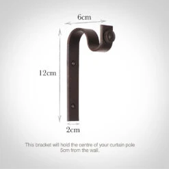 20mm Chapel Standard Bracket In Beeswax -Curtain Hardware Shop 6067bw 13