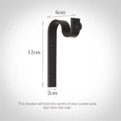 20mm Chapel Standard Bracket In Matt Black -Curtain Hardware Shop 6067mb 13