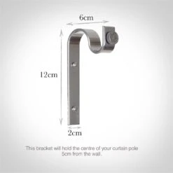 20mm Chapel Standard Bracket In Mercury -Curtain Hardware Shop 6067me 13
