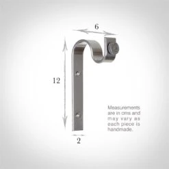 20mm Chapel Standard Bracket In Mercury -Curtain Hardware Shop 6067me 3