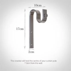 38mm Chapel Standard Bracket In Mercury -Curtain Hardware Shop 6069me 13