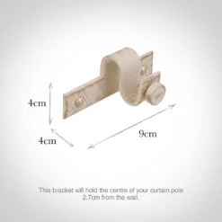 12mm Chapel Centre Bracket In Old Ivory -Curtain Hardware Shop 6070oi 13