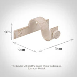 20mm Chapel Centre Bracket In Old Ivory 6 20mm Chapel Centre Bracket In Old Ivory -Curtain Hardware Shop 6071oi 13
