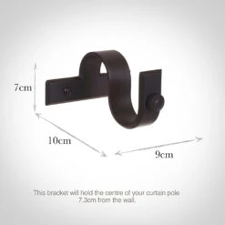 38mm Chapel Centre Bracket In Matt Black -Curtain Hardware Shop 6073mb 13