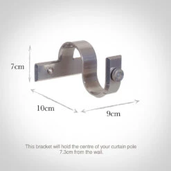 38mm Chapel Centre Bracket In Mercury -Curtain Hardware Shop 6073me 13