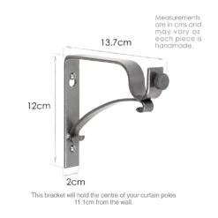 20mm Chapel Extended Bracket In Polished -Curtain Hardware Shop 6078PO 13