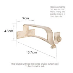 20mm Chapel Extended Centre Bracket In Old Ivory -Curtain Hardware Shop 6079OI 13