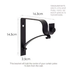 25mm Chapel Extended Standard Bracket In Matt Black -Curtain Hardware Shop 6080MB 13