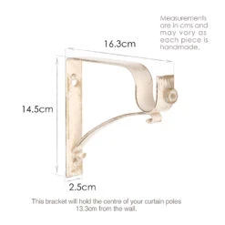 25mm Chapel Extended Standard Bracket In Old Ivory -Curtain Hardware Shop 6080OI 13