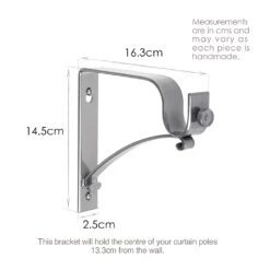 25mm Chapel Extended Standard Bracket In Polished -Curtain Hardware Shop 6080PO 13