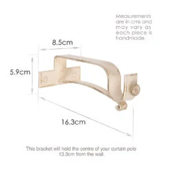 25mm Chapel Extended Centre Bracket In Old Ivory -Curtain Hardware Shop 6081OI 13
