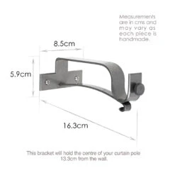 25mm Chapel Extended Centre Bracket In Polished -Curtain Hardware Shop 6081PO 13