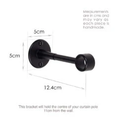 20mm Extended Sleeve Bracket In Matt Black -Curtain Hardware Shop 6082MB 13