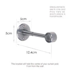 20mm Extended Sleeve Bracket In Mercury -Curtain Hardware Shop 6082ME 13