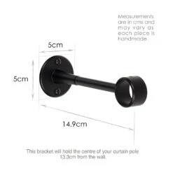 25mm Extended Sleeve Bracket In Matt Black 7 25mm Extended Sleeve Bracket In Matt Black -Curtain Hardware Shop 6083MB 13