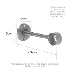 25mm Extended Sleeve Bracket In Mercury -Curtain Hardware Shop 6083ME 13
