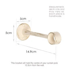 25mm Extended Sleeve Bracket In Old Ivory -Curtain Hardware Shop 6083OI 13