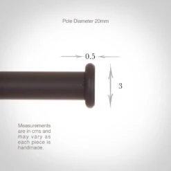 20mm Button Finial In Matt Black -Curtain Hardware Shop 620mb 13