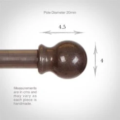20mm Cannonball Finial In Polished 7 20mm Cannonball Finial In Polished -Curtain Hardware Shop 621po 3