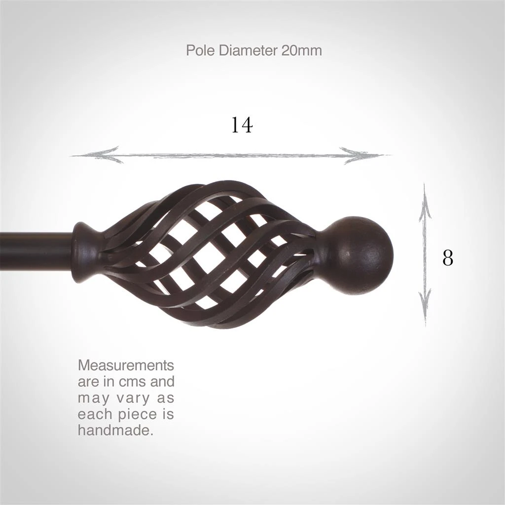 20mm Cage & Ball Finial In Beeswax 3 20mm Cage & Ball Finial In Beeswax - Image 3