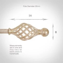 20mm Cage & Ball Finial In Old Ivory -Curtain Hardware Shop 622oi 3