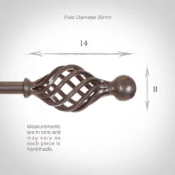 20mm Cage & Ball Finial In Polished -Curtain Hardware Shop 622po 13