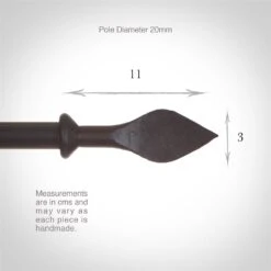 20mm Spear Finial In Beeswax -Curtain Hardware Shop 624bw 3