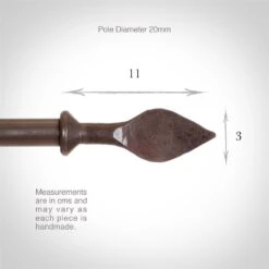 20mm Spear Finial In Polished -Curtain Hardware Shop 624po 3