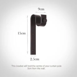 25mm Chapel Standard Bracket In Matt Black -Curtain Hardware Shop 6251mb 13