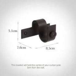25mm Chapel Centre Bracket In Beeswax -Curtain Hardware Shop 6252bw 13