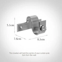 25mm Chapel Centre Bracket In Mercury -Curtain Hardware Shop 6252me 13