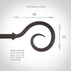 20mm Bishop's Crook Finial In Matt Black 8 20mm Bishop's Crook Finial In Matt Black -Curtain Hardware Shop 625mb 3