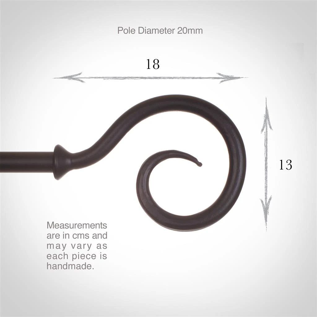 20mm Bishop's Crook Finial In Matt Black 4 20mm Bishop's Crook Finial In Matt Black - Image 4